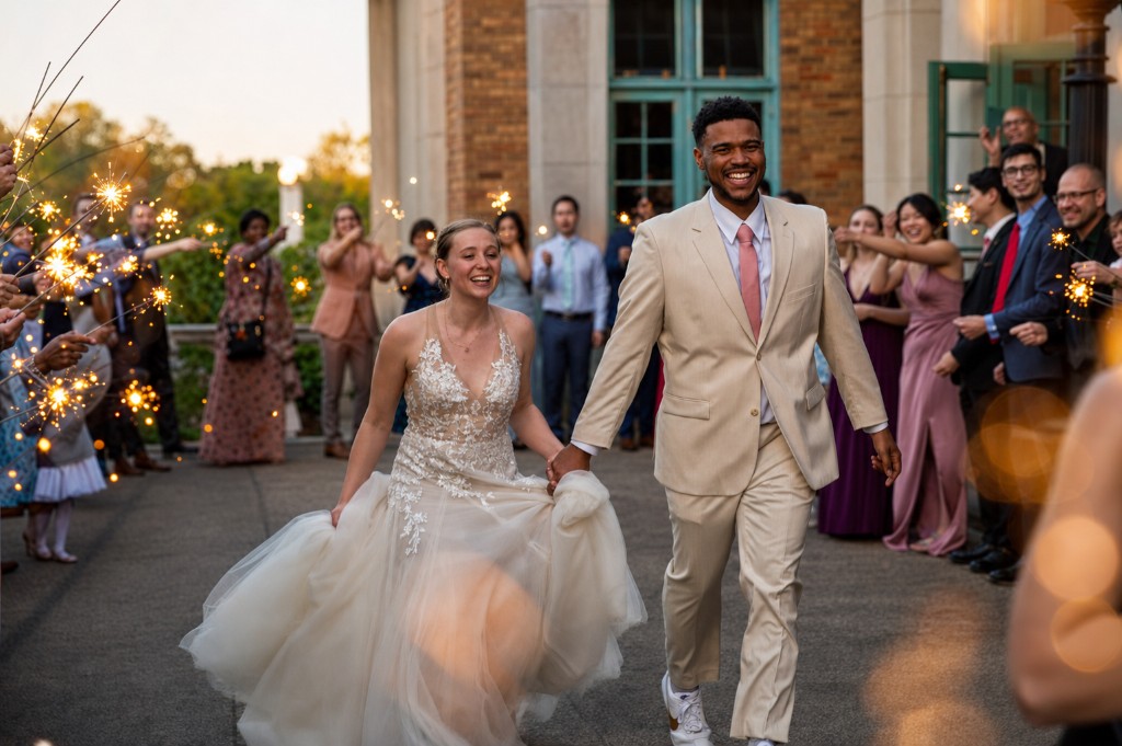 Michael & Annaliese — sparkler send-off