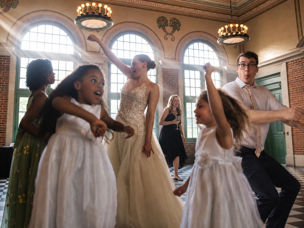 Wedding reception — the bride dancing